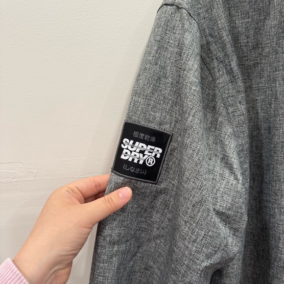 SuperDry Arctic Windcheater Hooded Jacket Gray Black X-Large - Picture 4 of 14